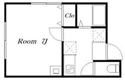 アトレ新井 3階1Kの間取り