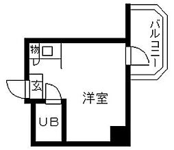 トップ・ルーム新宿公園第2 10階ワンルームの間取り