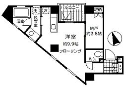 北参道スタイル 7階ワンルームの間取り