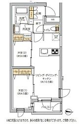 リビオメゾン湯島 2LDKの間取図画像