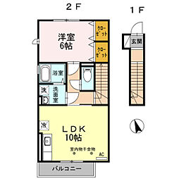 ネブラスカ 1LDKの間取図画像