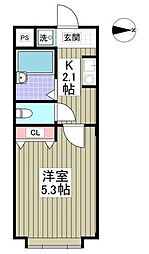 グレイスハイツ東綾瀬 3階1Kの間取り