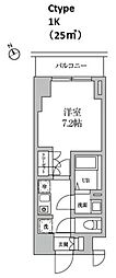 RESIDIA日本橋馬喰町2 1Kの間取図画像