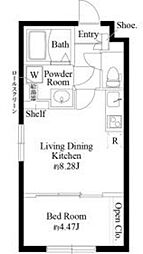 CASA PIAZZA 北千住 4階1LDKの間取り