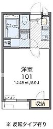 レオパレスミランダロイン 1Kの間取図画像