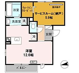 メゾンドアンジュ 2階1LDKの間取り