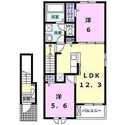 ろはす 2階2LDKの間取り