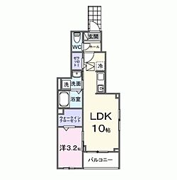 アルテミス 1LDKの間取図画像