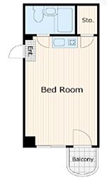 雑司が谷グリーンハイツ 3階ワンルームの間取り