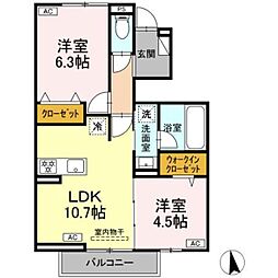 ユーフォリア・K 2LDKの間取図画像