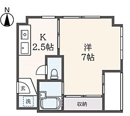 M'sスクエア 1Kの間取図画像