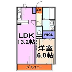 アルページュ 3階1LDKの間取り