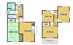 ＹＡＴＡＮＩ大穴北 4DKの間取り