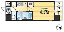 エステムコート神戸ステーションウィズ 5階1Kの間取り