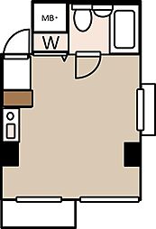 クリオ蒔田壱番館 ワンルームの間取図画像