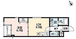 プレール・ドゥーク成増2 1LDKの間取図画像