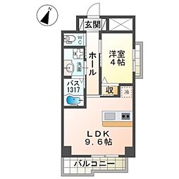 YFセントラルヒルズ 1LDKの間取図画像