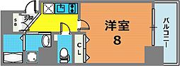 ララプレイス三宮ルミナージュ 9階1Kの間取り