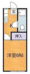東松原ハイツ 1階1Kの間取り