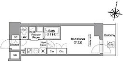 コンフォリア南品川 16階1Kの間取り