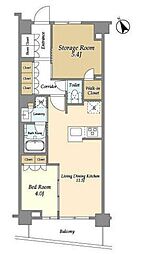 グランカーサ溝の口 1SLDKの間取図画像