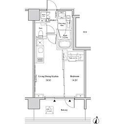 ザ・パークハビオ代々木 4階1LDKの間取り