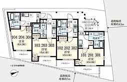 アノンテラス岡上 1階1Kの間取り