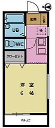 コーポたつみ 1Kの間取図画像