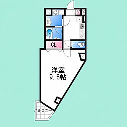 グラディオ大浜 1Kの間取図画像