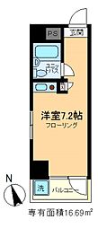 土肥ハイム ワンルームの間取図画像