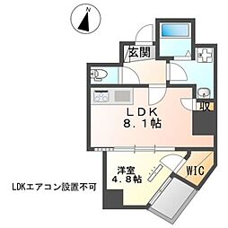 京王相模原線 京王多摩センター駅 徒歩3分の賃貸マンション 8階1LDKの間取り