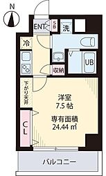 アーク清澄白河 2階1Kの間取り