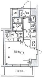スカイコート押上 3階1Kの間取り