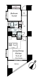 レックス日本橋水天宮プレミアタワー 14階1LDKの間取り
