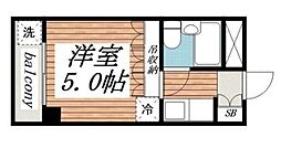 SIRIUS相之川 2階1Kの間取り