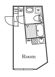 chopin 3階ワンルームの間取り
