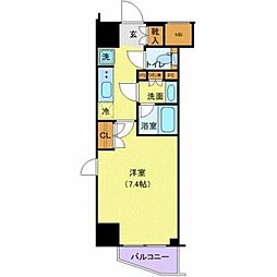 都営大江戸線 若松河田駅 徒歩2分の賃貸マンション 12階1Kの間取り