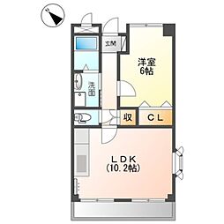 ヴィラプレール 1LDKの間取図画像