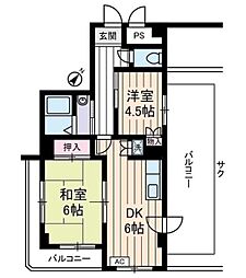 マインドホームズ 2DKの間取図画像