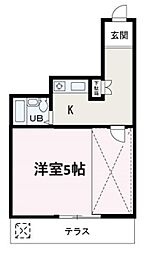 ヴィラ朝霞台 1Kの間取図画像