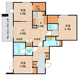 ソフィア南流山 3階3LDKの間取り