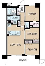 パレステージ本川越 1階3LDKの間取り
