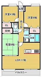 シュティーレマツバラ 7階3LDKの間取り