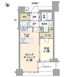 Brillia武蔵小山id 1LDKの間取図画像