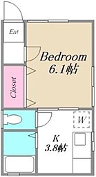 STハイム 1階1Kの間取り