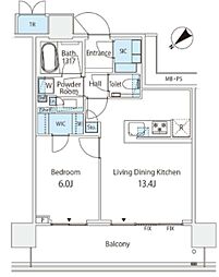 パークシティ武蔵小山ザタワー 1LDKの間取図画像