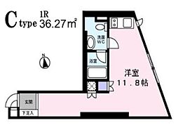 アリスマナーガーデン銀座ウォーク ワンルームの間取図画像