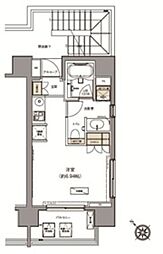 ガーデニア赤坂 ワンルームの間取図画像