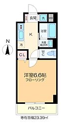 ジェイズークレイドル 1Kの間取図画像