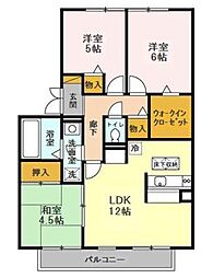 ドミールA 3LDKの間取図画像